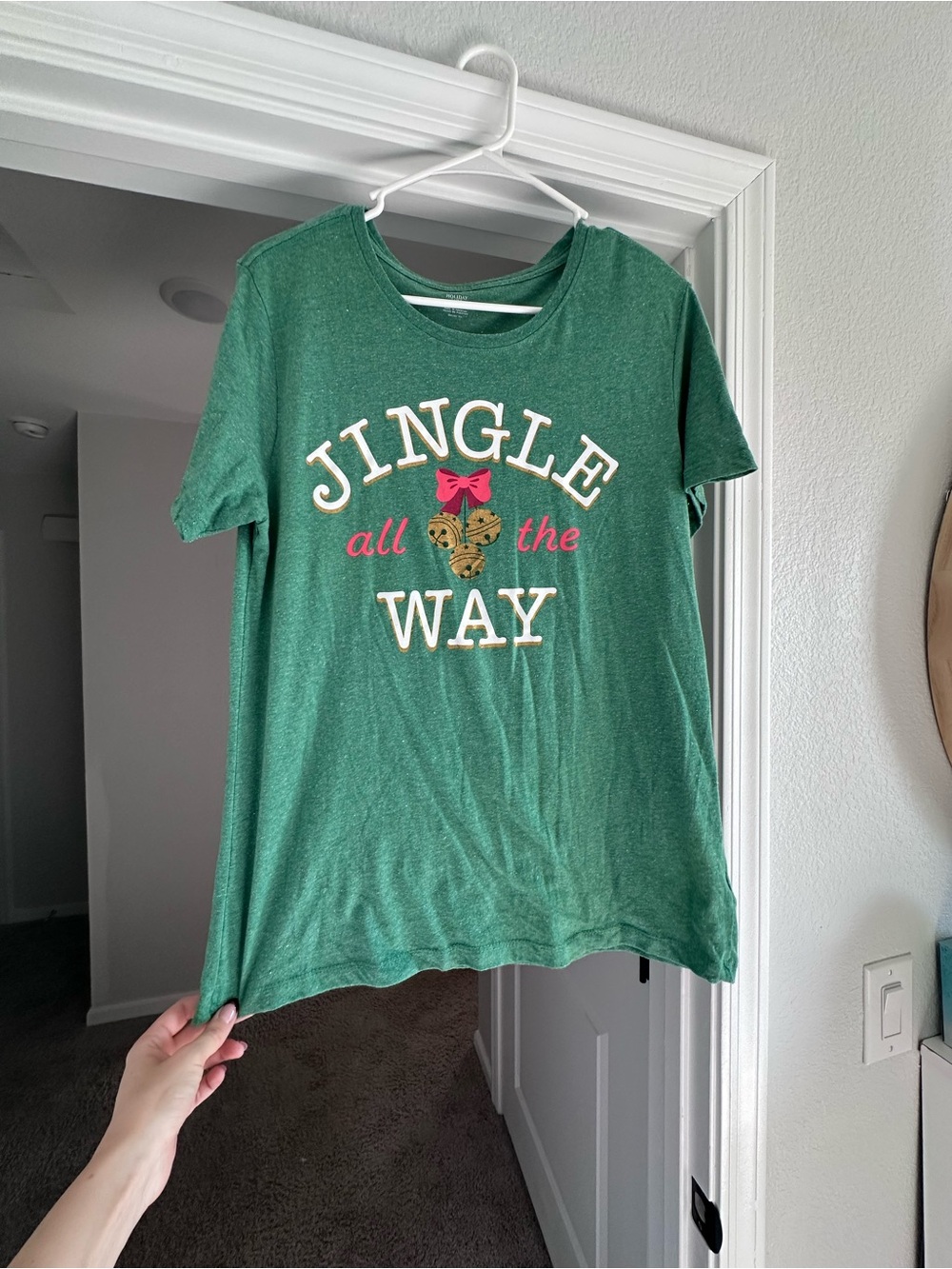 Women’s Green 'Jingle All the Way' Holiday T-Shirt